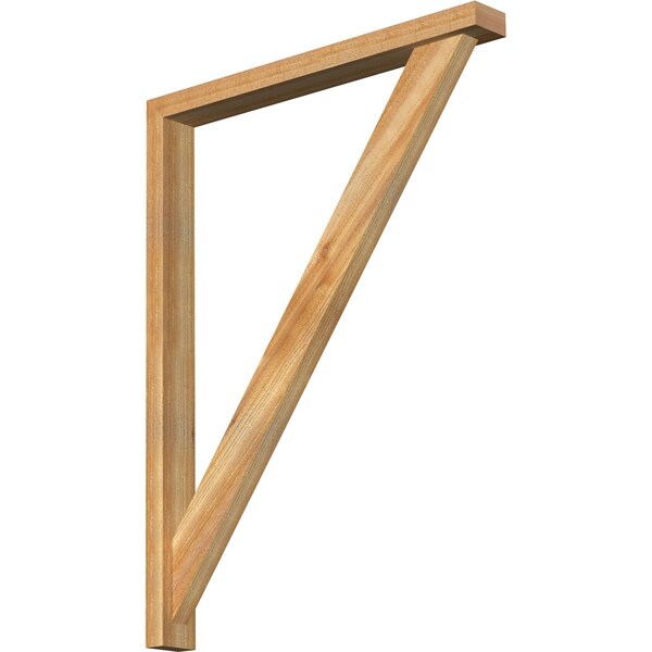 Ekena Millwork Traditional Block Rough Sawn Bracket w/ Offset Brace, Western Red Cedar, 4"W x 36"D x 48"H BKT0402X36X48TRA05RWR - main